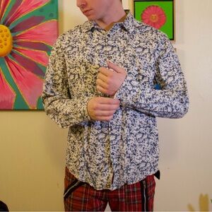 Men's Blue Floral Shirt